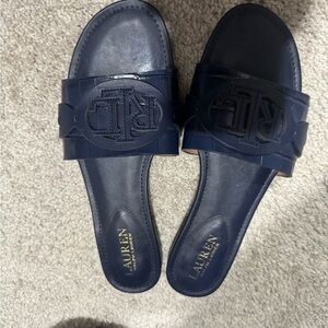 Lauren Ralph Lauren Dark Blue Slide Sandals